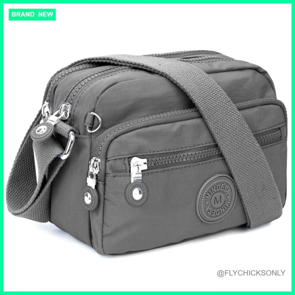 Small Waterproof Nylon Crossbody Bag with Multiple Pockets Lightweight